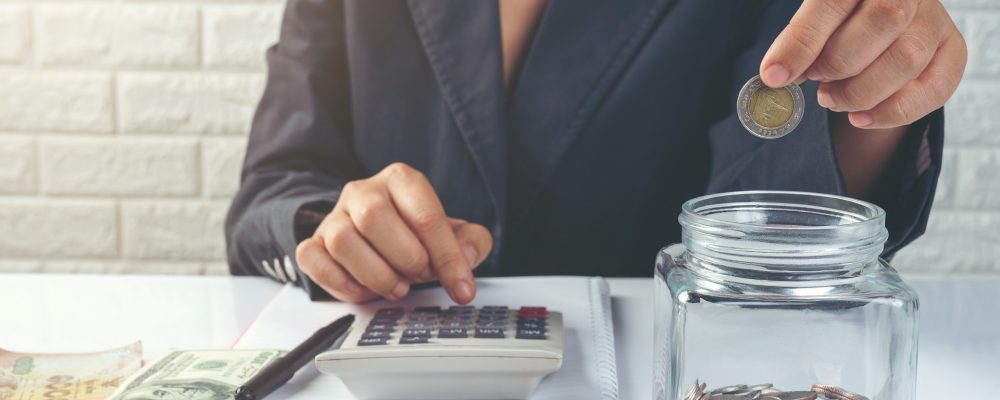 finance accounting concept business woman working desk