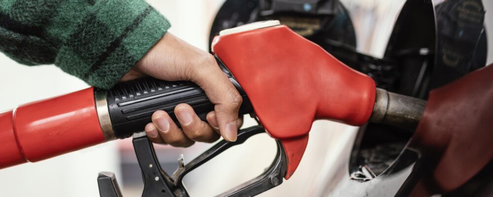 man gas station with car close up